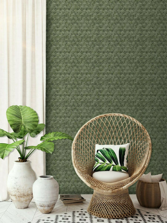 Wallpaper Vinyl Green L1005xW53cm