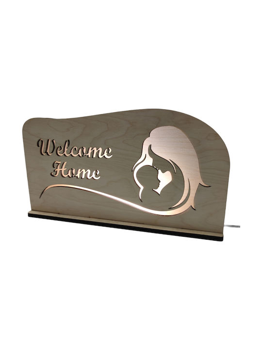 Fly Digital Led Παιδικό Διακοσμητικό Φωτιστικό Welcome Home Μαμά με Μωρό Καφέ 15x28x15εκ.
