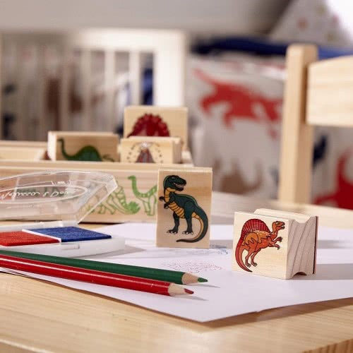 Melissa & Doug Σφραγίδες Ξύλινο Σετ Δεινόσαυροι για Παιδιά 4+ Ετών