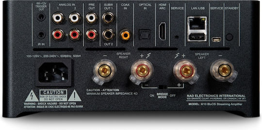 Nad M10 Υβριδικός Ολοκληρωμένος Ενισχυτής Hi-Fi Stereo 100W/4Ω 100W/8Ω Μαύρος