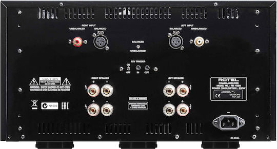 Rotel RB-1590 Τελικός Ενισχυτής Hi-Fi Stereo 350W/8Ω Μαύρος