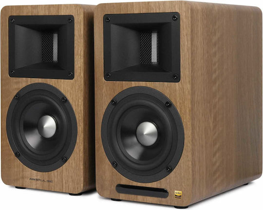 Airpulse A80 Αυτοενισχυόμενα Ηχεία με Bluetooth 100W (Ζεύγος) Καφέ