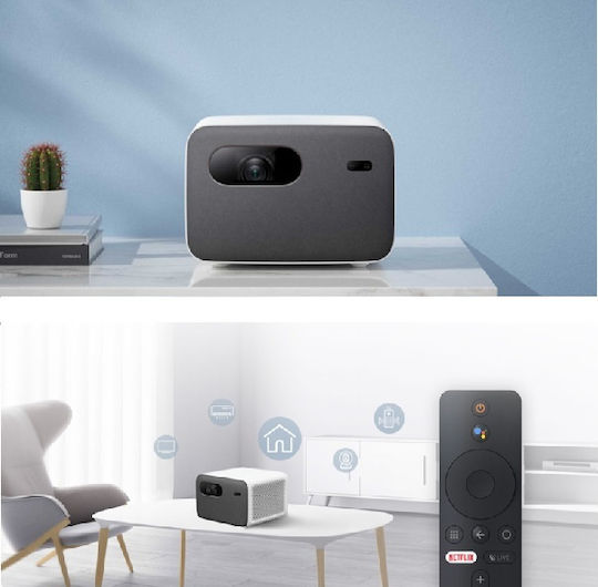 Xiaomi Mi Smart 2 Pro BHR4884GL Mini Projektor DLP Full HD LED-Lampe mit Wi-Fi und Eingebauten Lautsprechern Weiß