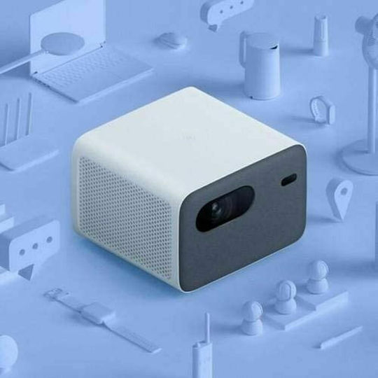 Xiaomi Mi Smart 2 Pro BHR4884GL Mini Projektor DLP Full HD LED-Lampe mit Wi-Fi und Eingebauten Lautsprechern Weiß