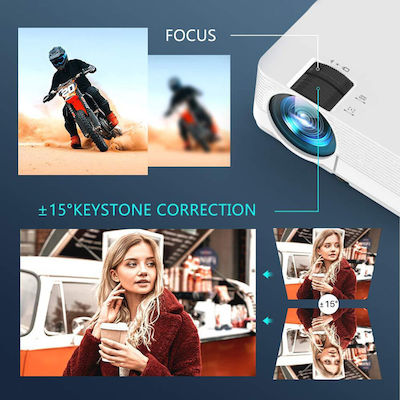 Vankyo Leisure D70T Projector HD Λάμπας LED με Ενσωματωμένα Ηχεία Λευκός