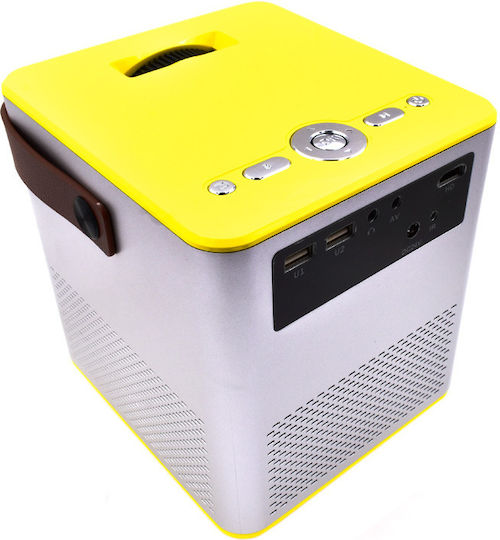 Andowl Q-HD600 Мини Проектор LCD Full HD LED лампа с вградени високоговорители Жълт