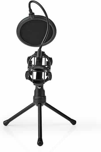 Nedis Microphone Table Tripod Pop Filter Stand Mikrofon mit Pop-Filter