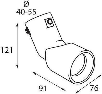 Lampa Exhaust Muffler TS-67 Universal Slanted 110 Degrees 40-55mm