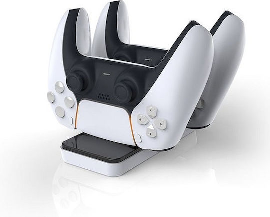Dobe Charging Dock Βάση Φόρτισης για 2 χειριστήρια PS5 Λευκή