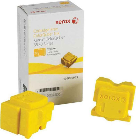 Xerox Original Pack of 2 InkJet Printer Inks Yellow (108R00933)