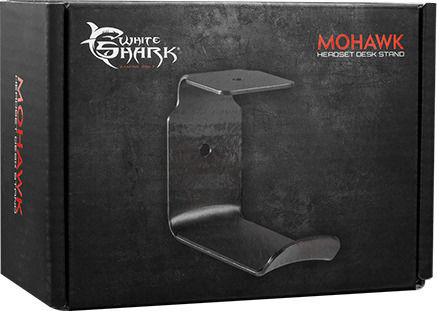 White Shark Mohawk Desk Mounted Headphone Stand Black
