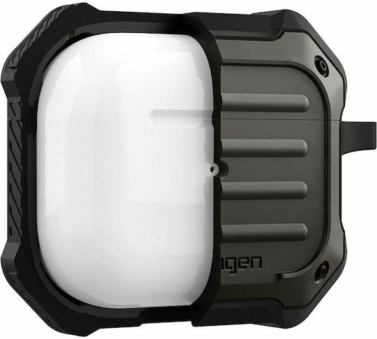 Spigen Tough Armor Silicone Case with Keychain Gunmetal for Apple AirPods 3