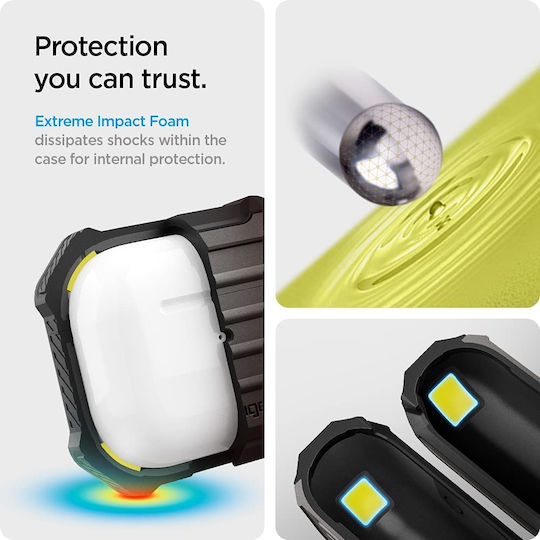 Spigen Tough Armor Silicone Case with Keychain Gunmetal for Apple AirPods 3