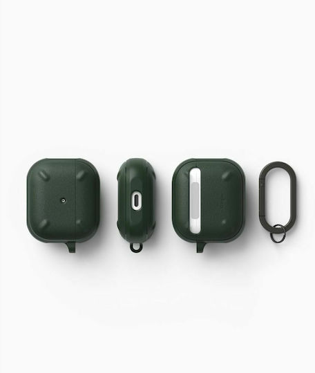 Ringke Onyx Hülle Synthetisch,Polyester/Cotton/Leather mit Haken Dark Green für Apple AirPods 3