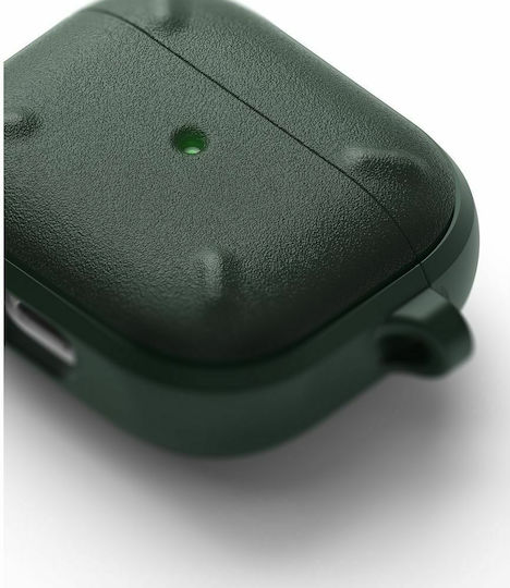 Ringke Onyx Hülle Synthetisch,Polyester/Cotton/Leather mit Haken Dark Green für Apple AirPods 3