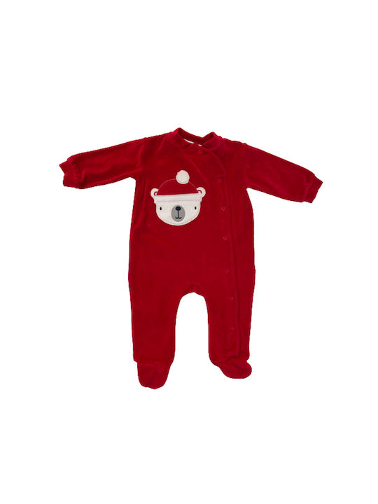 Energiers Baby-Body-Set Langärmliges Samt Rot