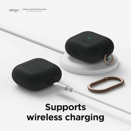 Elago Hang Hülle Silikon mit Haken in Schwarz Farbe für Apple AirPods 3