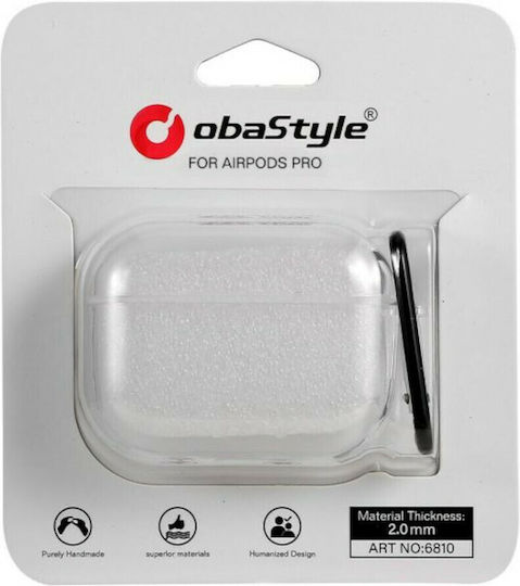 ObaStyle Silicone Case with Keychain Transparent for Apple AirPods Pro