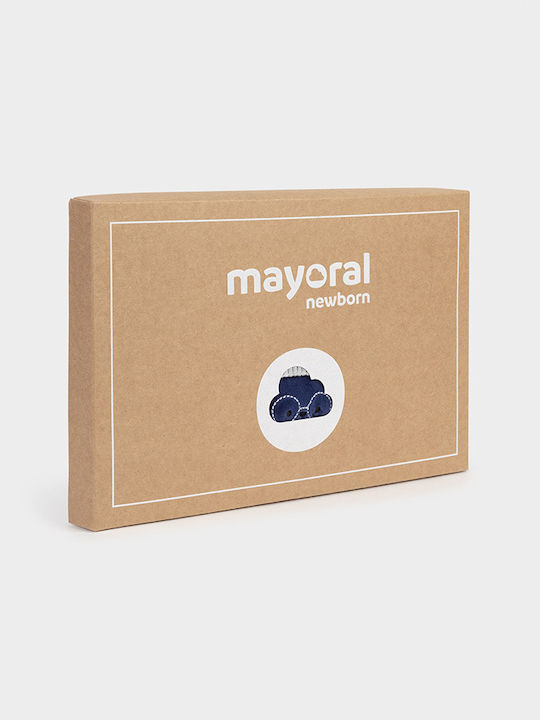 Mayoral Baby Bodysuit Set Long-Sleeved Velvet Navy Blue