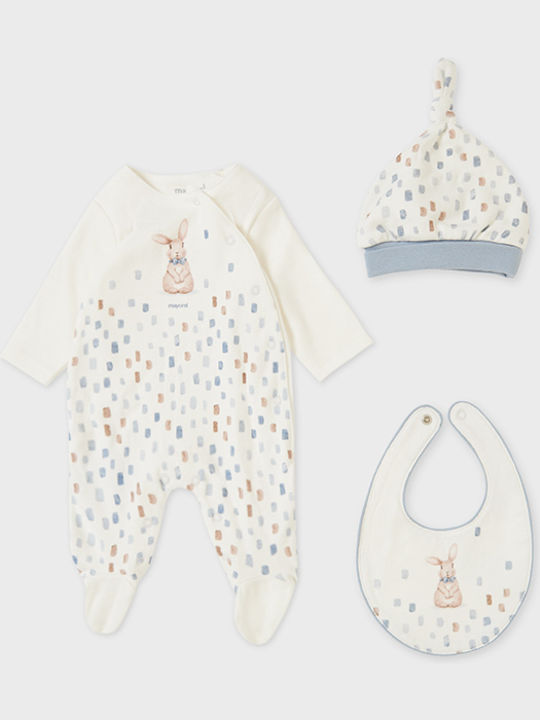 Mayoral Baby Bodysuit Set Long-Sleeved with Accessories Blue