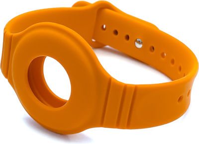 Hurtel Flexible Wrist Cover Θήκη Καρπού Σιλικόνης για AirTag σε Πορτοκαλί χρώμα