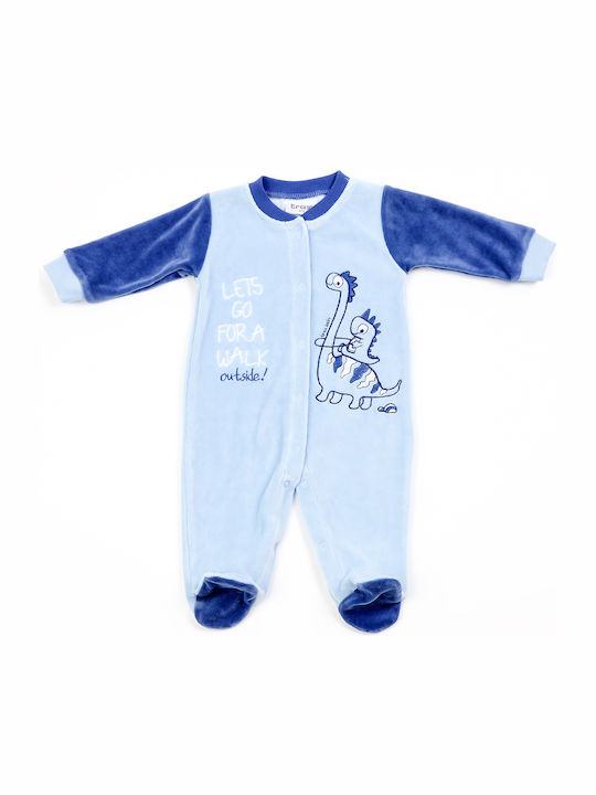 Trax Baby Bodysuit Set Long-Sleeved Velvet Light Blue