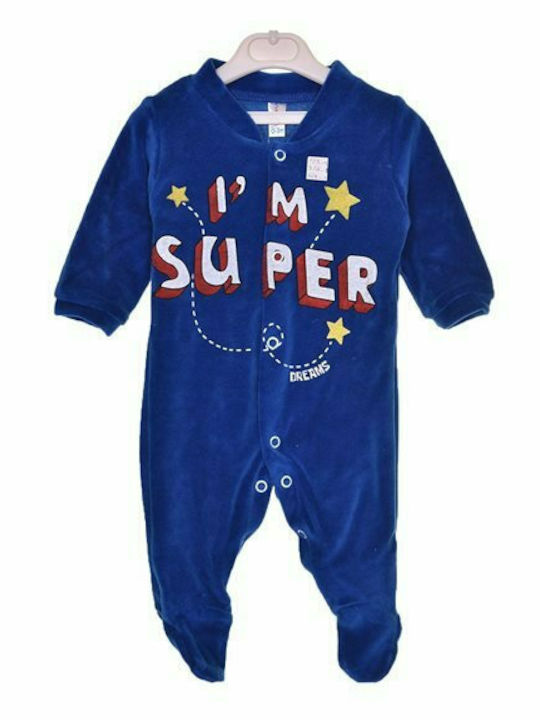 Dreams by Joyce Long-Sleeved Velvet Onesie Blue