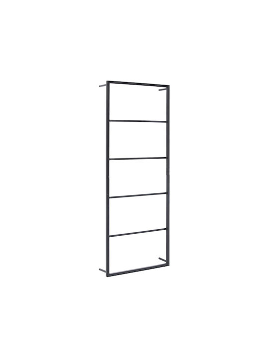 vidaXL Wall-Mounted Bathroom Ladder with 6 Positions ​115x115cm Black