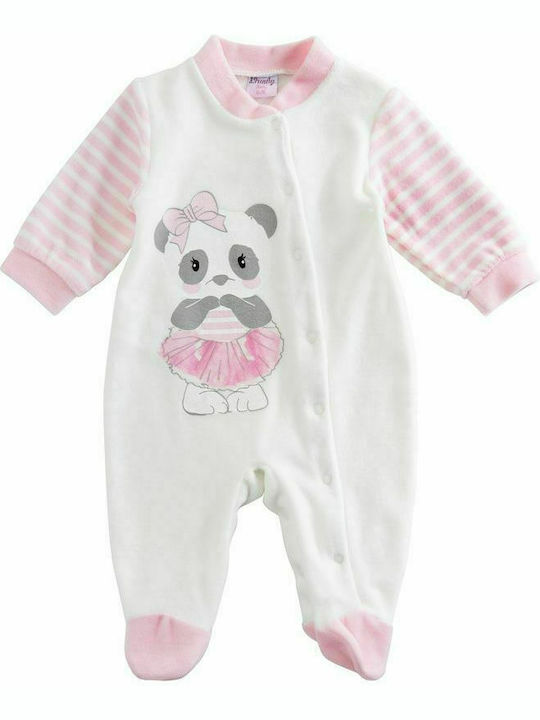 Funky Baby Bodysuit Set Long-Sleeved Velvet White