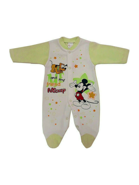 Beboulino Mickey New Friends Set Body pentru Bebeluși Mânecă lungă Galben