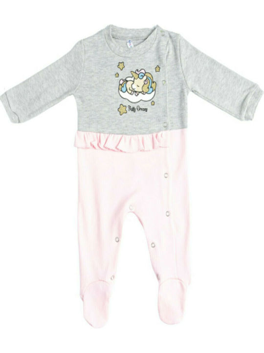 Dreams by Joyce Unicorn Set Baby Strampler Langärmliges Gray