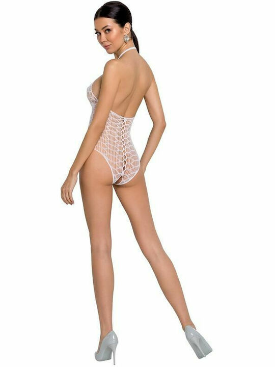Passion BS087 Bodystocking Teddy Sexy Κορμάκι με Δαντέλα White