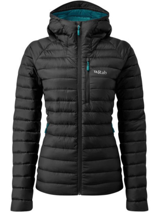 Microlight Alpine Scurtă Jachetă de femei Puffer cu protecție împotriva vântului Negru
