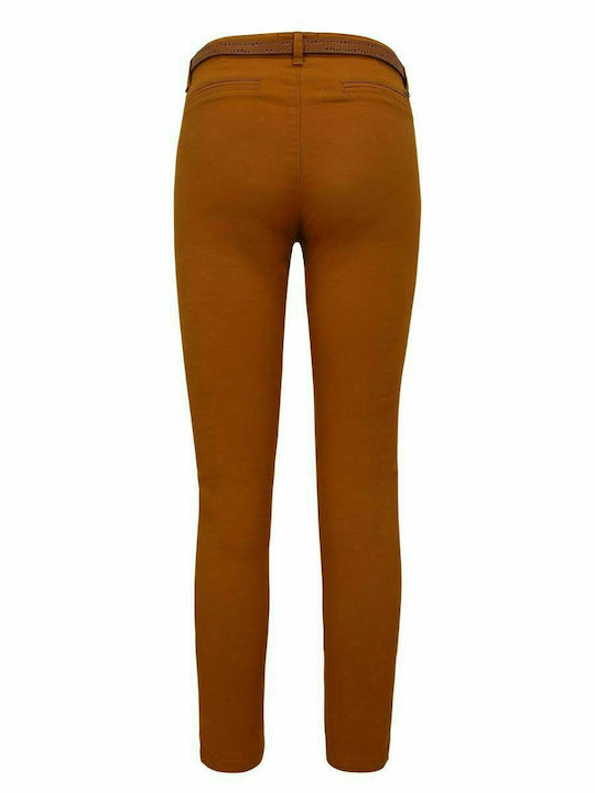 Volcano R-LUISA Women's Fitted Trousers with Waistband - Camel Brown