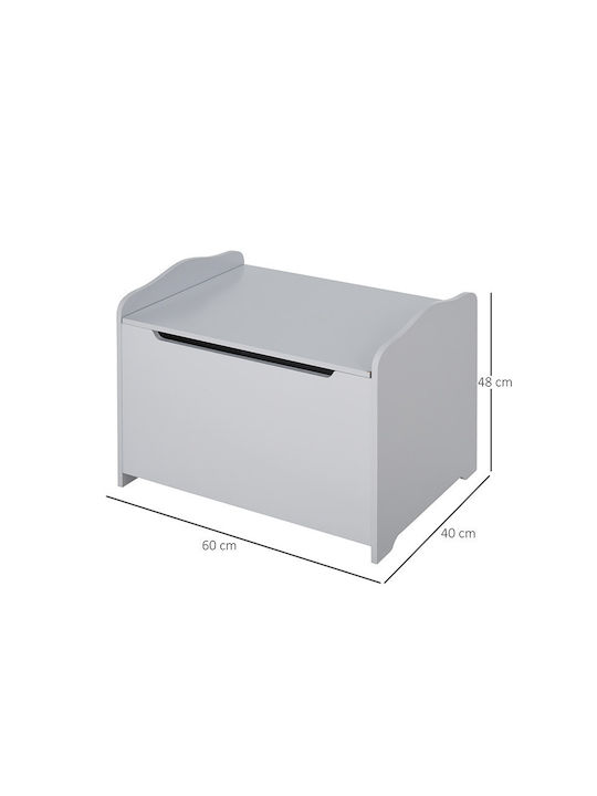 HomCom Children's Stool with Storage Space made of Wood Gray 60x40cm 1pcs