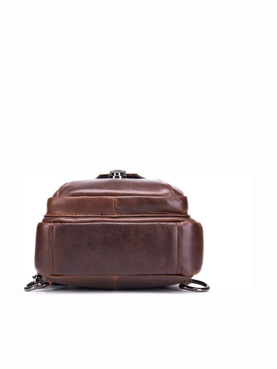 Leather Men's Bag Sling Dark Brown
