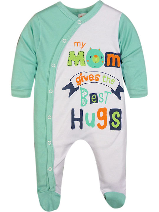 Nina Club Best Hugs Baby Bodysuit Set Long-Sleeved Turquoise