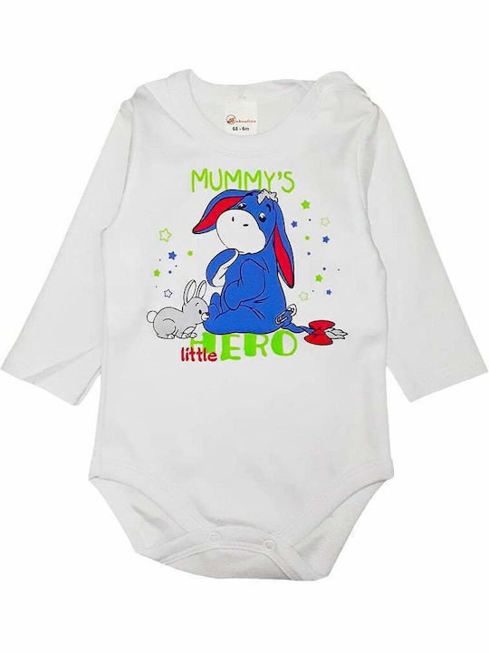 Beboulino Baby Bodysuit Set Long-Sleeved White