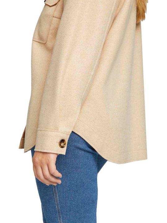 Γυναικείο Soft Camel Melange Overshirt