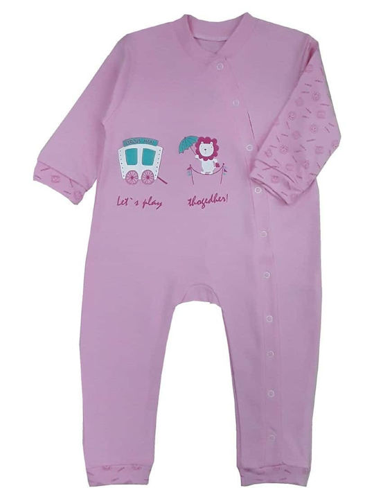 Beboulino Lion Baby Bodysuit Set Long-Sleeved Pink