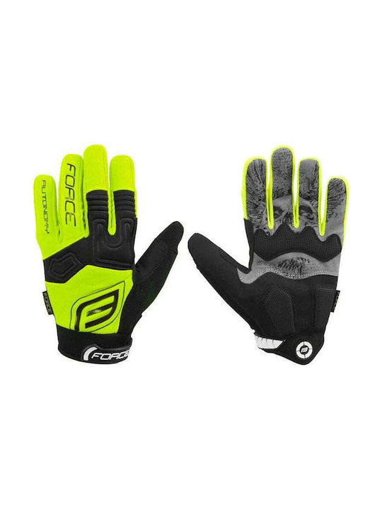 Force Mtb Autonomy Fluo Yellow Full Finger Cycling Gloves Adults Yellow