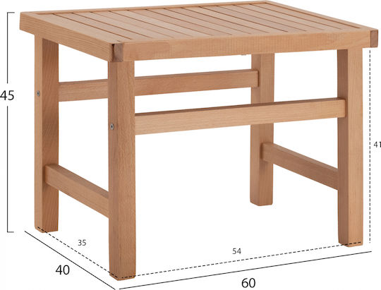 Wooden Garden Stool Koli 60x40x45cm Wooden Garden Stool Koli 60x40x45cm