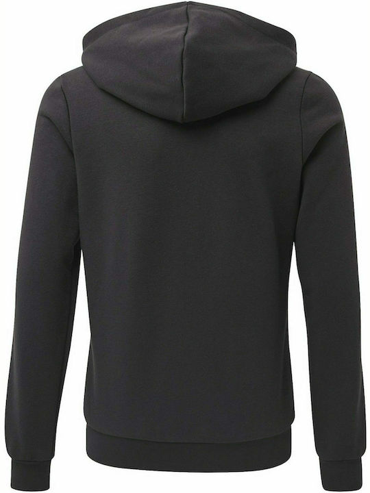 Athletic Kids Sweatshirt Cardigan Cotton with Hood Black Essentials 3-Stripes