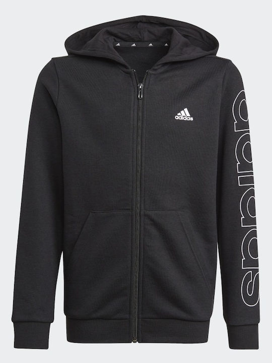 Athletic Kids Sweatshirt Cardigan with Hood Black Essentials