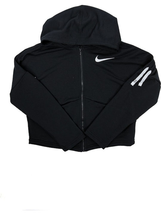 Αθλητική Παιδική Ζακέτα Φούτερ Dri-Fit με Κουκούλα Μαύρη STUDIO