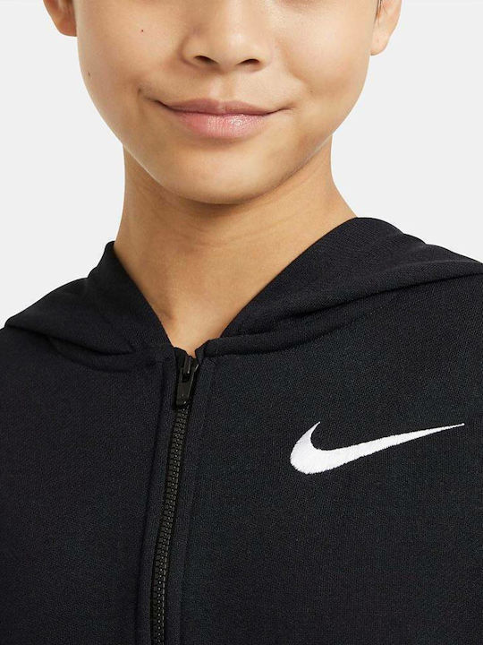 Αθλητική Παιδική Ζακέτα Φούτερ Dri-Fit με Κουκούλα Μαύρη STUDIO