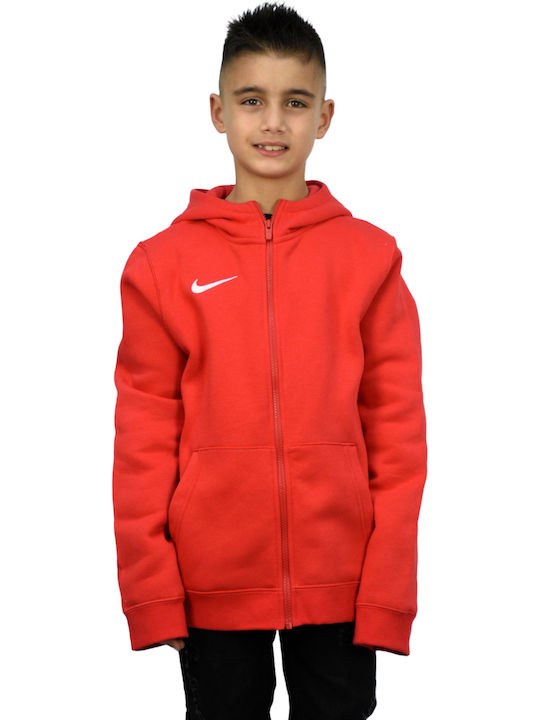Athletic Kids Sweatshirt Cardigan Cotton with Hood Red Park 20