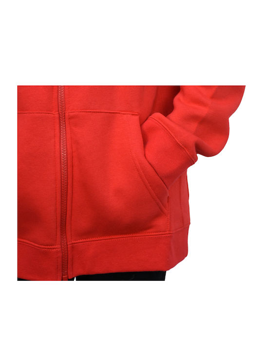 Athletic Kids Sweatshirt Cardigan Cotton with Hood Red Park 20