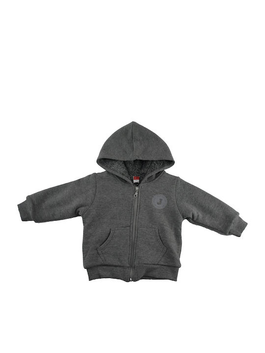 Joyce Boys Hooded Sweatshirt with Zipper Gray