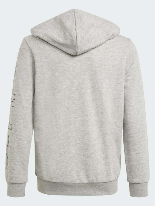Kinder-Sweatshirt Strickjacke mit Kapuze und Taschen Grau Essentials